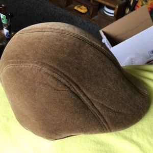 Tan velvet duckbill hat